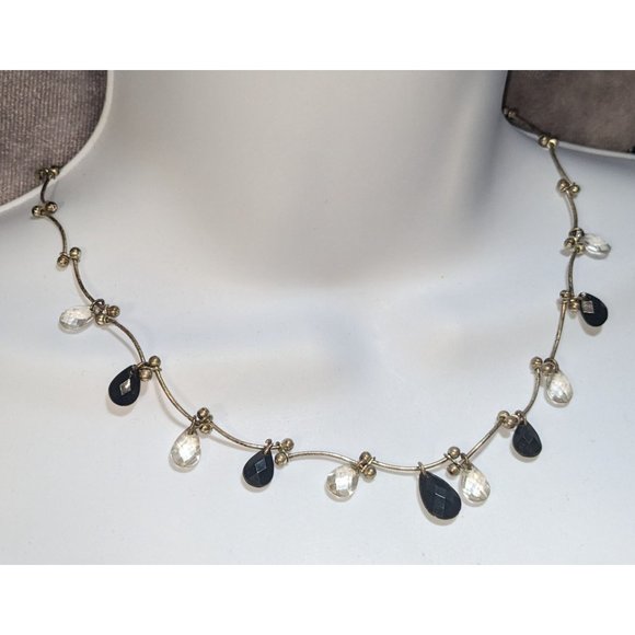 Black And Silver Wiggle Necklace - Picture 2 of 4